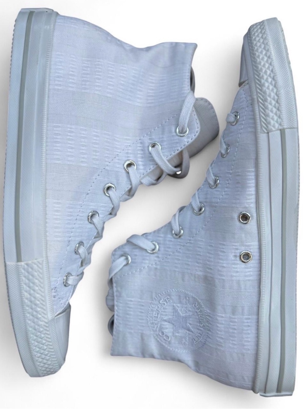 Converse Chuck Taylor Gemma High Top Sneakers Mono White Textured Size 8